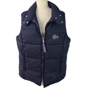 Napapijri Blue Red Orange Down Filled Puffer Vest Large